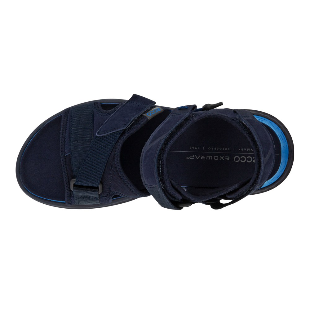 ECCO Mens Sandals Navy - Exowrap 3S Velcro - WRF-241857